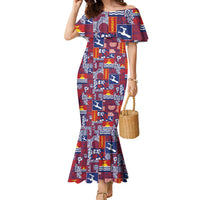 Kiribati Tekeraoi n te Kiritimati Family Matching Mermaid Dress and Hawaiian Shirt Pacific Patchwork Xmas Vibes - Polynesian Pride