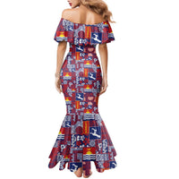 Kiribati Tekeraoi n te Kiritimati Family Matching Mermaid Dress and Hawaiian Shirt Pacific Patchwork Xmas Vibes - Polynesian Pride