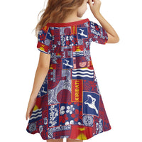 Kiribati Tekeraoi n te Kiritimati Family Matching Off The Shoulder Long Sleeve Dress and Hawaiian Shirt Pacific Patchwork Xmas Vibes - Polynesian Pride