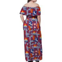 Kiribati Tekeraoi n te Kiritimati Family Matching Off Shoulder Maxi Dress and Hawaiian Shirt Pacific Patchwork Xmas Vibes LT9 - Polynesian Pride