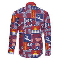 Kiribati Tekeraoi n te Kiritimati Family Matching Tank Maxi Dress and Hawaiian Shirt Pacific Patchwork Xmas Vibes - Polynesian Pride