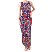 Kiribati Tekeraoi n te Kiritimati Family Matching Tank Maxi Dress and Hawaiian Shirt Pacific Patchwork Xmas Vibes - Polynesian Pride