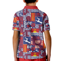 Kiribati Tekeraoi n te Kiritimati Kid Polo Shirt Pacific Patchwork Xmas Vibes LT9 - Polynesian Pride
