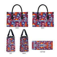 Kiribati Tekeraoi n te Kiritimati Leather Bag Pacific Patchwork Xmas Vibes - Polynesian Pride