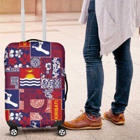 Kiribati Tekeraoi n te Kiritimati Luggage Cover Pacific Patchwork Xmas Vibes - Polynesian Pride