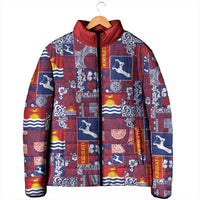 Kiribati Tekeraoi n te Kiritimati Padded Jacket Pacific Patchwork Xmas Vibes - Polynesian Pride