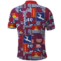 Kiribati Tekeraoi n te Kiritimati Polo Shirt Pacific Patchwork Xmas Vibes LT9 - Polynesian Pride
