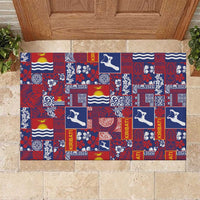 Kiribati Tekeraoi n te Kiritimati Rubber Doormat Pacific Patchwork Xmas Vibes - Polynesian Pride