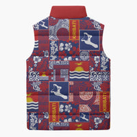 Kiribati Tekeraoi n te Kiritimati Sleeveless Puffer Jacket Pacific Patchwork Xmas Vibes - Polynesian Pride
