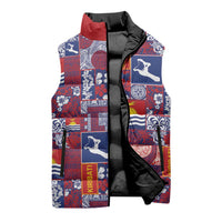 Kiribati Tekeraoi n te Kiritimati Sleeveless Puffer Jacket Pacific Patchwork Xmas Vibes - Polynesian Pride