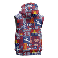 Kiribati Tekeraoi n te Kiritimati Sleeveless Zip Hoodie Pacific Patchwork Xmas Vibes LT9 - Polynesian Pride