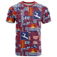 Kiribati Tekeraoi n te Kiritimati T Shirt Pacific Patchwork Xmas Vibes LT9 Red - Polynesian Pride