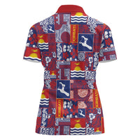 Kiribati Tekeraoi n te Kiritimati Women Polo Shirt Pacific Patchwork Xmas Vibes LT9 - Polynesian Pride