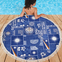 Marshall Islands Merry Christmas Beach Blanket Pacific Patchwork Xmas Vibes - Polynesian Pride