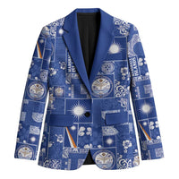 Marshall Islands Merry Christmas Blazer Pacific Patchwork Xmas Vibes - Polynesian Pride