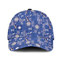 Marshall Islands Merry Christmas Classic Cap Pacific Patchwork Xmas Vibes LT9 Universal Fit Blue - Polynesian Pride