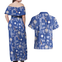 Marshall Islands Merry Christmas Couples Matching Off Shoulder Maxi Dress and Hawaiian Shirt Pacific Patchwork Xmas Vibes LT9 - Polynesian Pride