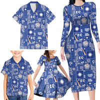 Marshall Islands Merry Christmas Family Matching Long Sleeve Bodycon Dress and Hawaiian Shirt Pacific Patchwork Xmas Vibes - Polynesian Pride