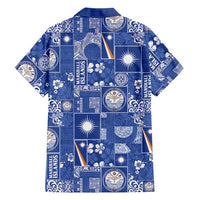Marshall Islands Merry Christmas Family Matching Long Sleeve Bodycon Dress and Hawaiian Shirt Pacific Patchwork Xmas Vibes - Polynesian Pride
