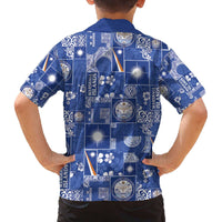 Marshall Islands Merry Christmas Family Matching Off The Shoulder Long Sleeve Dress and Hawaiian Shirt Pacific Patchwork Xmas Vibes - Polynesian Pride