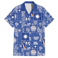 Marshall Islands Merry Christmas Family Matching Off Shoulder Maxi Dress and Hawaiian Shirt Pacific Patchwork Xmas Vibes - Polynesian Pride