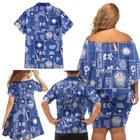 Marshall Islands Merry Christmas Family Matching Off Shoulder Short Dress and Hawaiian Shirt Pacific Patchwork Xmas Vibes LT9 - Polynesian Pride