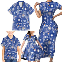 Marshall Islands Merry Christmas Family Matching Short Sleeve Bodycon Dress and Hawaiian Shirt Pacific Patchwork Xmas Vibes - Polynesian Pride