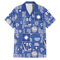 Marshall Islands Merry Christmas Family Matching Short Sleeve Bodycon Dress and Hawaiian Shirt Pacific Patchwork Xmas Vibes - Polynesian Pride