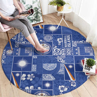 Marshall Islands Merry Christmas Round Carpet Pacific Patchwork Xmas Vibes - Polynesian Pride