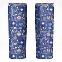 Marshall Islands Merry Christmas Skinny Tumbler Pacific Patchwork Xmas Vibes - Polynesian Pride