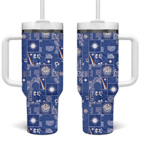 Marshall Islands Merry Christmas Tumbler With Handle Pacific Patchwork Xmas Vibes - Polynesian Pride