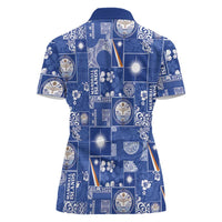 Marshall Islands Merry Christmas Women Polo Shirt Pacific Patchwork Xmas Vibes LT9 - Polynesian Pride