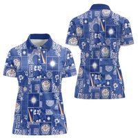 Marshall Islands Merry Christmas Women Polo Shirt Pacific Patchwork Xmas Vibes LT9 - Polynesian Pride