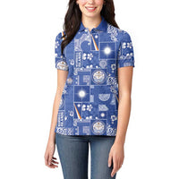 Marshall Islands Merry Christmas Women Polo Shirt Pacific Patchwork Xmas Vibes LT9 - Polynesian Pride