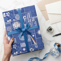 Marshall Islands Merry Christmas Wrapping Paper Pacific Patchwork Xmas Vibes - Polynesian Pride