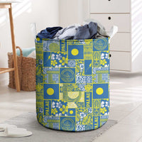 Palau Ungil Kurismas Laundry Basket Pacific Patchwork Xmas Vibes - Polynesian Pride