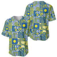 Palau Ungil Kurismas Baseball Jersey Pacific Patchwork Xmas Vibes - Polynesian Pride