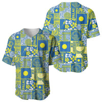 Palau Ungil Kurismas Baseball Jersey Pacific Patchwork Xmas Vibes LT9 - Polynesian Pride