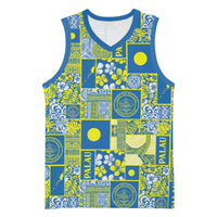 Palau Ungil Kurismas Basketball Jersey Pacific Patchwork Xmas Vibes - Polynesian Pride
