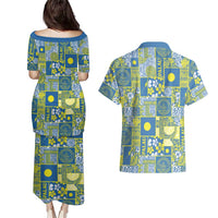 Palau Ungil Kurismas Couples Matching Puletasi and Hawaiian Shirt Pacific Patchwork Xmas Vibes LT9 - Polynesian Pride
