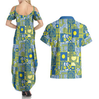 Palau Ungil Kurismas Couples Matching Summer Maxi Dress and Hawaiian Shirt Pacific Patchwork Xmas Vibes LT9 - Polynesian Pride