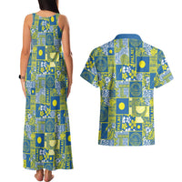 Palau Ungil Kurismas Couples Matching Tank Maxi Dress and Hawaiian Shirt Pacific Patchwork Xmas Vibes LT9 - Polynesian Pride