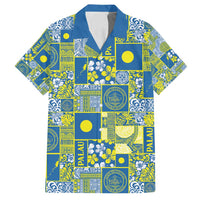 Palau Ungil Kurismas Family Matching Off Shoulder Short Dress and Hawaiian Shirt Pacific Patchwork Xmas Vibes LT9 Dad's Shirt - Short Sleeve Green - Polynesian Pride