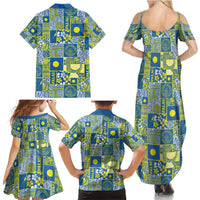 Palau Ungil Kurismas Family Matching Summer Maxi Dress and Hawaiian Shirt Pacific Patchwork Xmas Vibes - Polynesian Pride