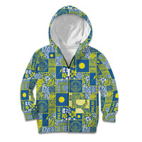 Palau Ungil Kurismas Kid Hoodie Pacific Patchwork Xmas Vibes - Polynesian Pride