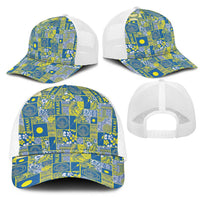 Palau Ungil Kurismas Mesh Trucker Cap Pacific Patchwork Xmas Vibes LT9 - Polynesian Pride