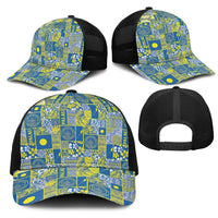 Palau Ungil Kurismas Mesh Trucker Cap Pacific Patchwork Xmas Vibes LT9 - Polynesian Pride