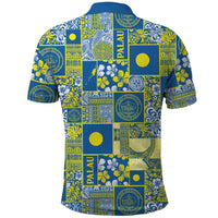 Palau Ungil Kurismas Polo Shirt Pacific Patchwork Xmas Vibes LT9 - Polynesian Pride