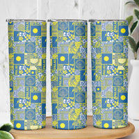 Palau Ungil Kurismas Skinny Tumbler Pacific Patchwork Xmas Vibes - Polynesian Pride