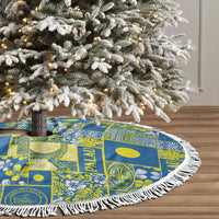 Palau Ungil Kurismas Tree Skirt Pacific Patchwork Xmas Vibes - Polynesian Pride